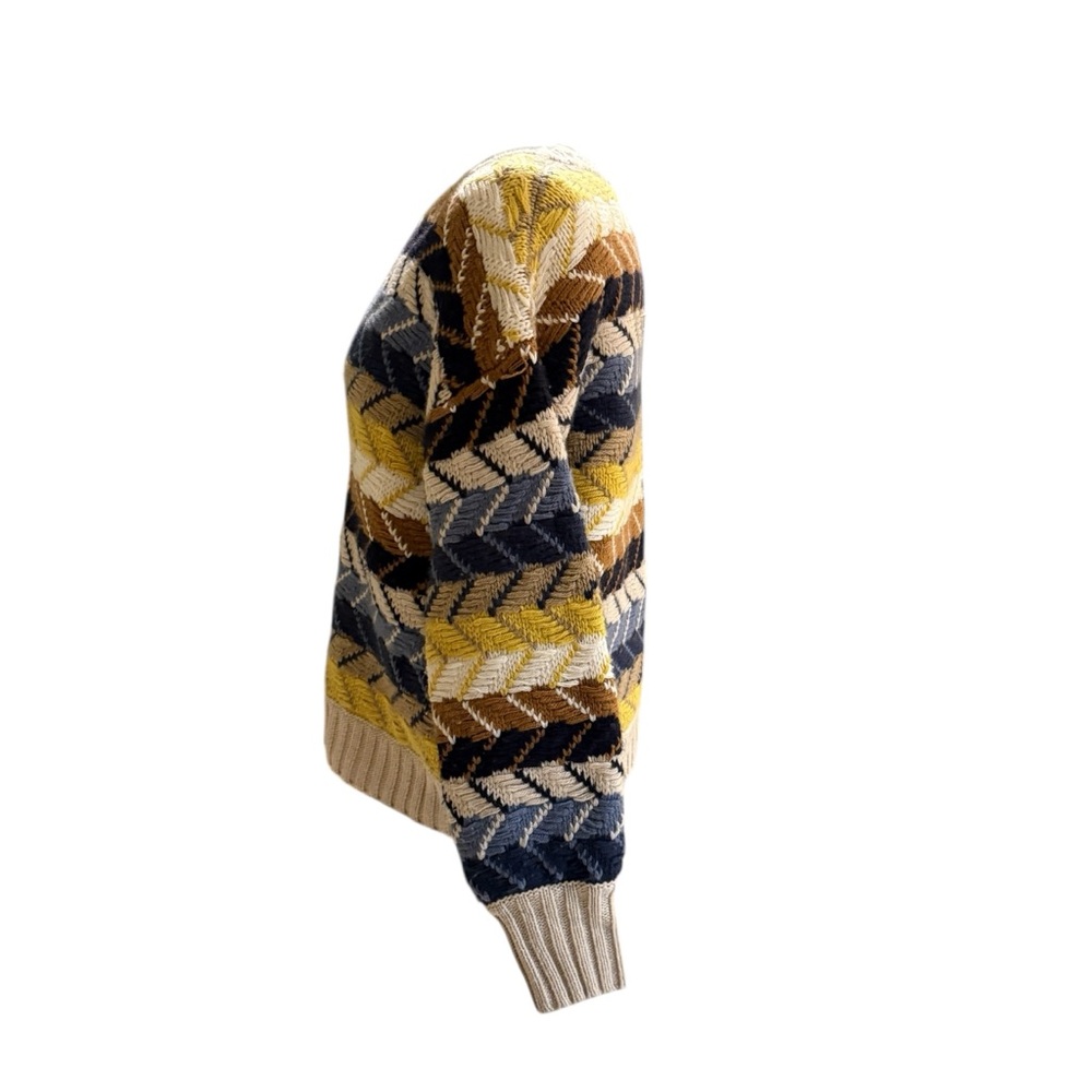 Chevron Patterned Sweater Multicolor Fair Isle Sw… - image 6